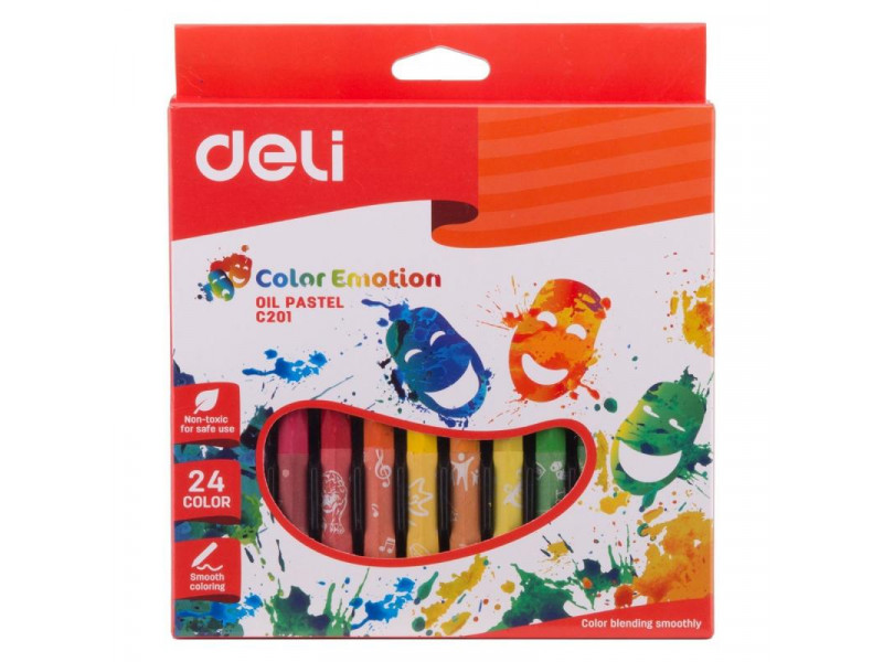 мелки Deli Color Emotion пастельные 24 цвета EC201