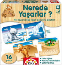 пазлы Educa Nerede Yaşarlar? 16 шт 15228