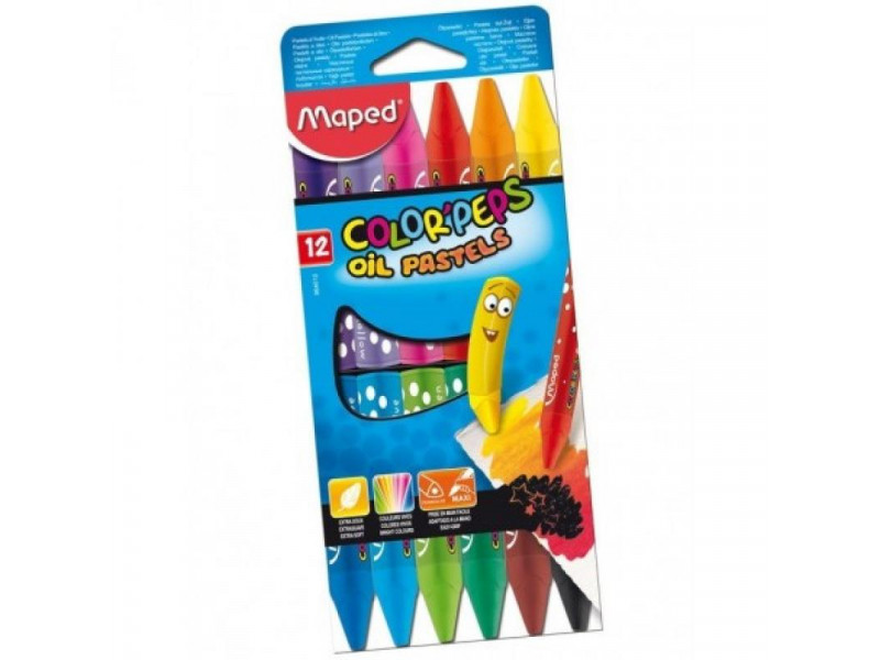 Мелки восковыеMaped Color Peps 12цв 864010