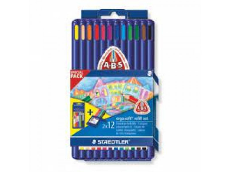 карандаши Staedtler Ergosoft 12+12 цветов