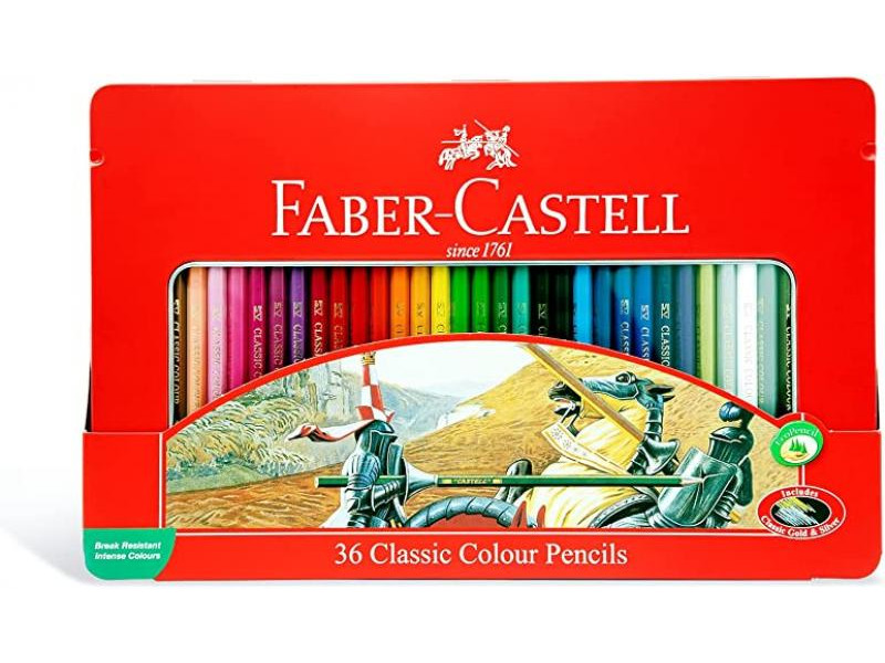 карандаши Faber Castell 36 цветов в метал коробке 113468