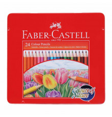 карандаши Faber Castell 24 цвета в метал коробке 113467