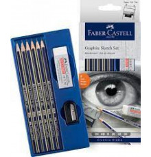 набор графитовых карандашей Faber Castell 12 штук с кисточкой