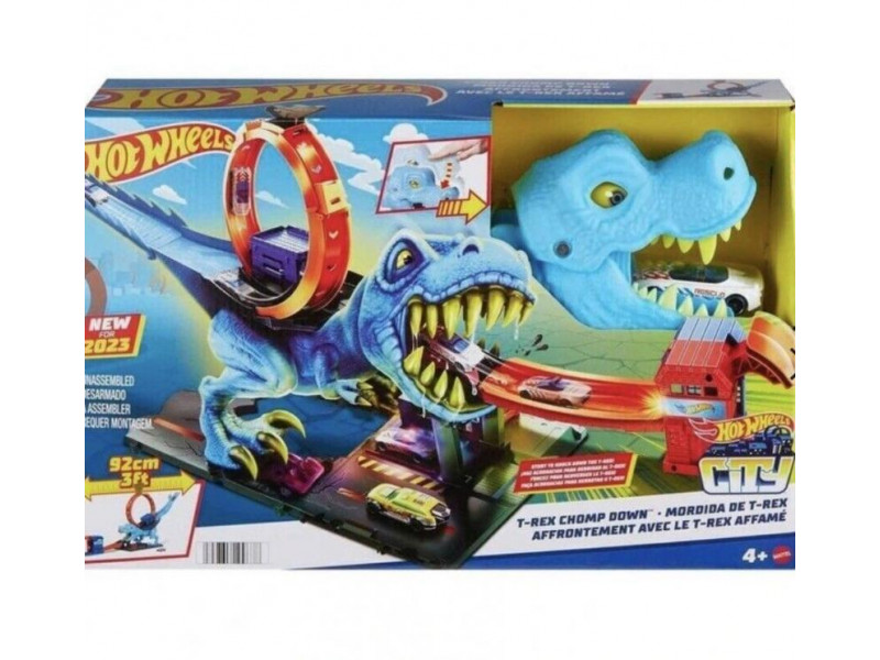 трек Hot Wheels City T-Rex Chomp Down