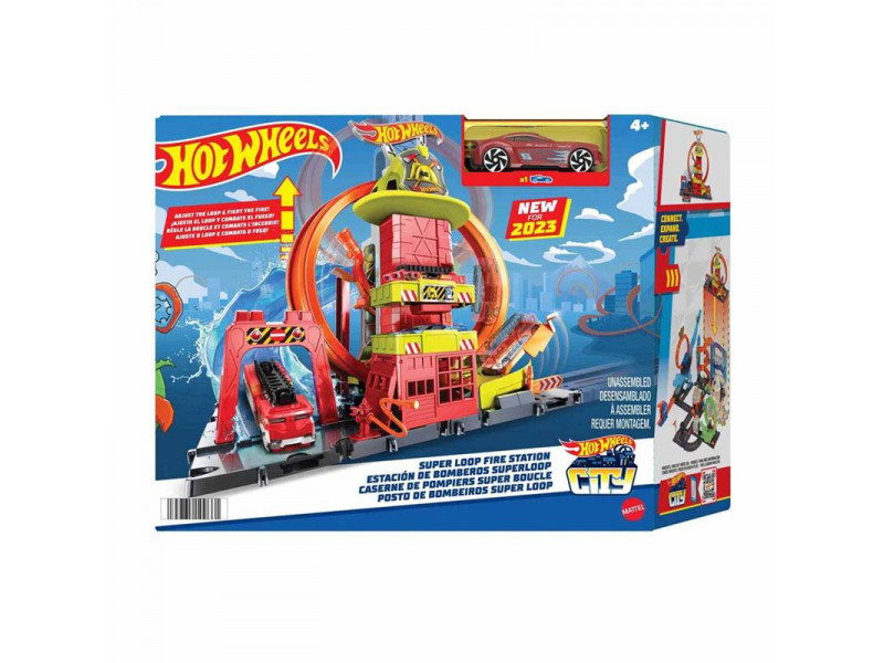 трек HKX41 Hot Wheels City Super Looping Fire Station