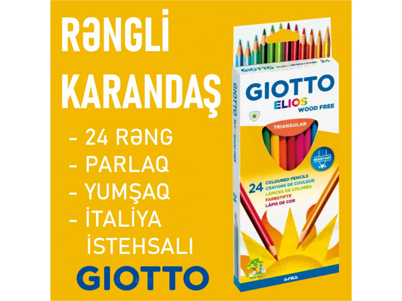 rəngli karandaş Giotto Elios plastik 24 rəng 275900