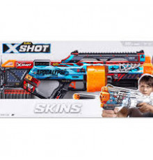 бластер X-Shot INT-S001-X-SHOT-SKINS-LAST STAND (16 Dart) qutuda blok sayı - 1 Göy və qırmızı