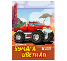 Цветной картон 8 цветов 8 листов А4 Джип сафари 12062