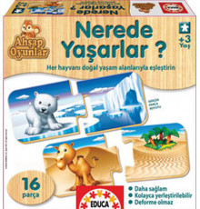 pazl Educa Nerede Yaşarlar? 16 ədəd 15228