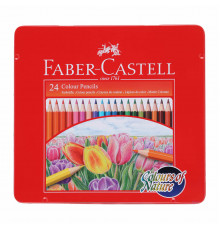 karandaş 24 rəng Faber Castell dəmir qutuda 113467