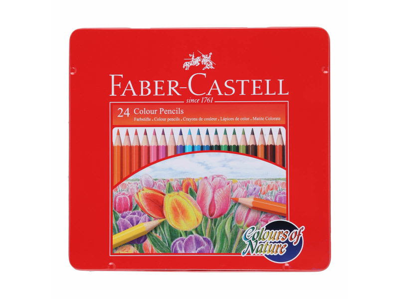 карандаши Faber Castell 24 цвета в метал коробке 113467