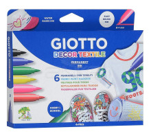 фломастеры Giotto Decor для ткани 6 цветов 494800