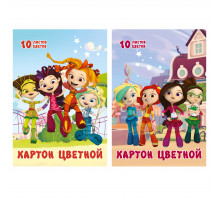 Цветной картон 10 цветов 10 листов А4 Сказочный патруль FP11/2